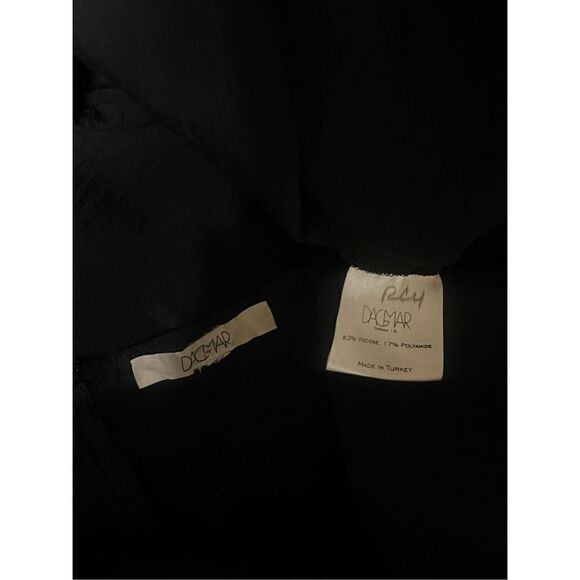 Dagmar Black Short Sleeve Silky Little Black Dress Size Small - Picture 3 of 3